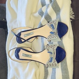 Prada bow pumps with crystal detailing